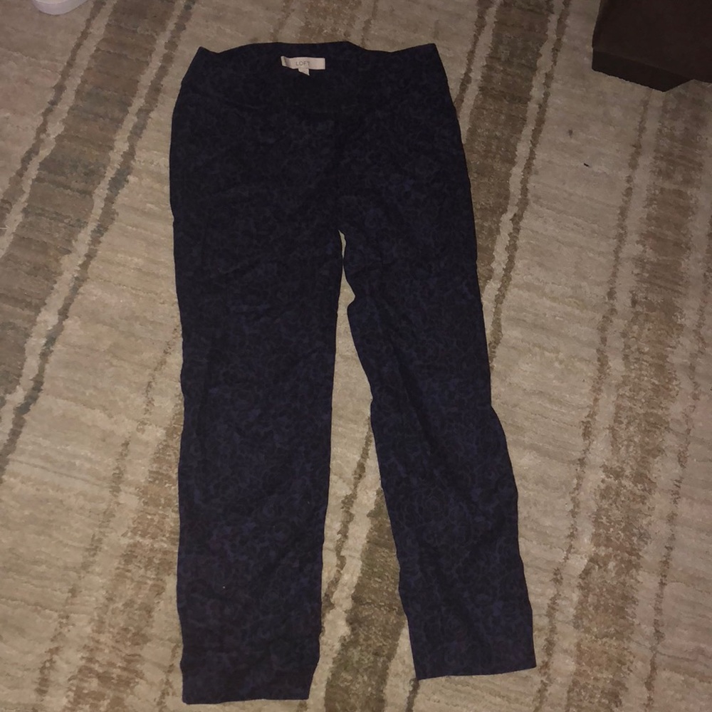 Loft purple and black print pants.